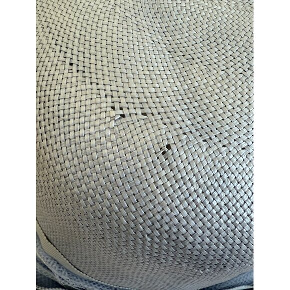 Vintage 50's Straw and Blue Tulle Womens Bucket Hat MOD Fashion - Picture 6 of 12